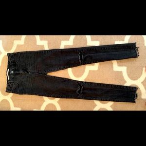 Zara black ripped skinny jeans
